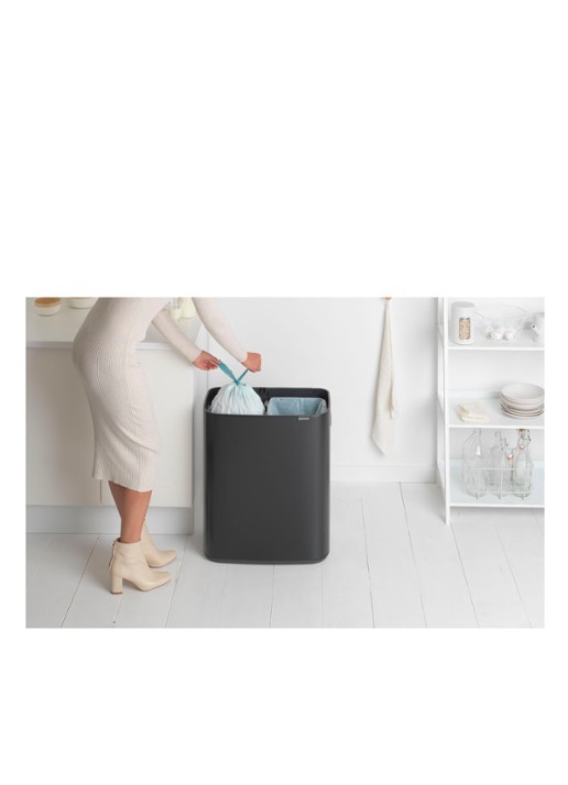 Brabantia Bo Touch Bin  duo prullenbak met deksel  2 x 30 liter - detail 6 zwart