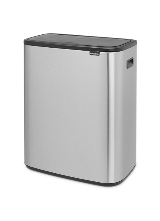 Brabantia Bo Touch Bin  duo prullenbak met deksel  2 x 30 liter - detail zilver