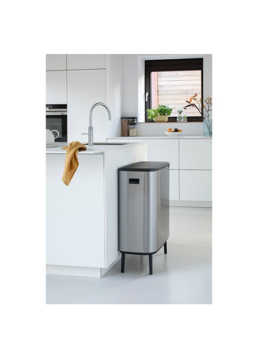 Brabantia Bo Touch Bin Hi  duo prullenbak met deksel op pootjes 2 x 30 liter - detail 7 zilver