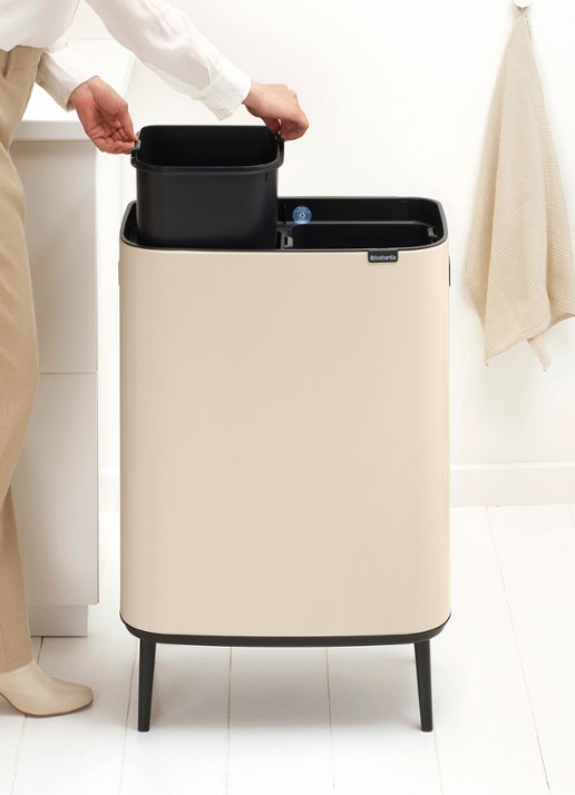 Brabantia Bo Touch Bin Hi prullenbak 2 x 30 liter - detail 5 beige