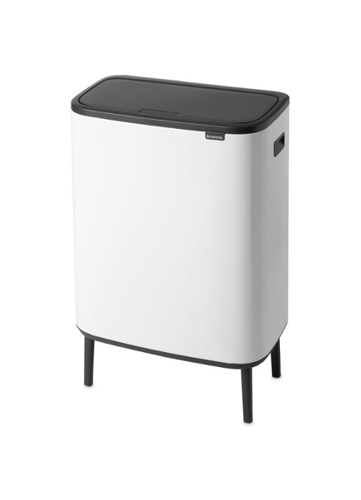 Brabantia Bo Touch Bin Hi prullenbak met deksel op pootjes 60 liter - detail wit