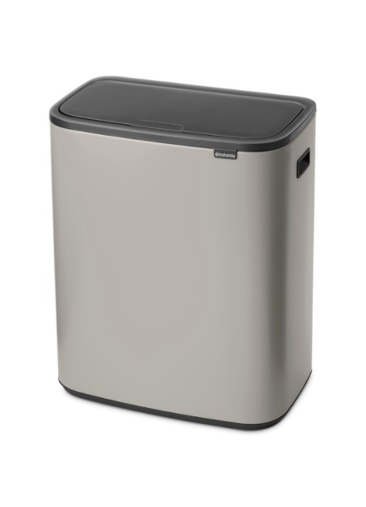 Brabantia Bo Touch Bin prullenbak 2 x 30 liter - voorkant 7 middengrijs