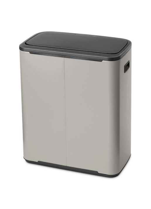 Brabantia Bo Touch Bin prullenbak 60 liter - achterkant 8 middengrijs