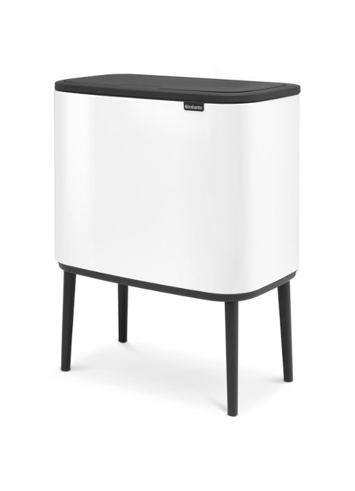Brabantia Bo Touch Bin  prullenbak met deksel op pootjes 3 x 11 liter - detail wit