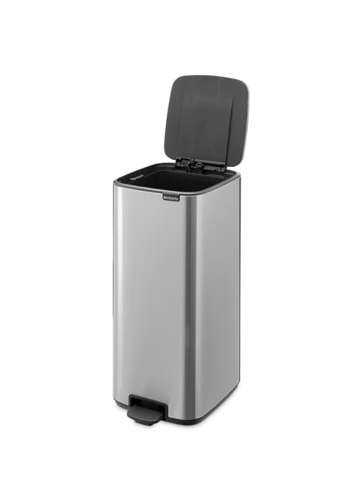 Brabantia Bo Touch Bin  prullenbak met deksel op pootjes 3 x 11 liter - achterkant 8 zilver