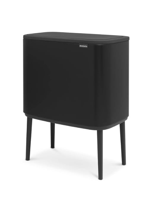 Brabantia Bo Touch Bin prullenbak met deksel op pootjes 36 liter - detail zwart