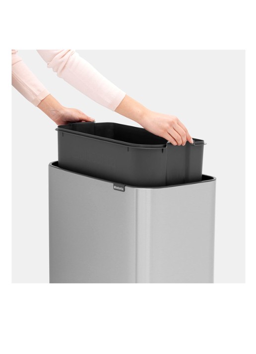 Brabantia Bo Touch Bin prullenbak met deksel op pootjes 36 liter - detail 7 zilver
