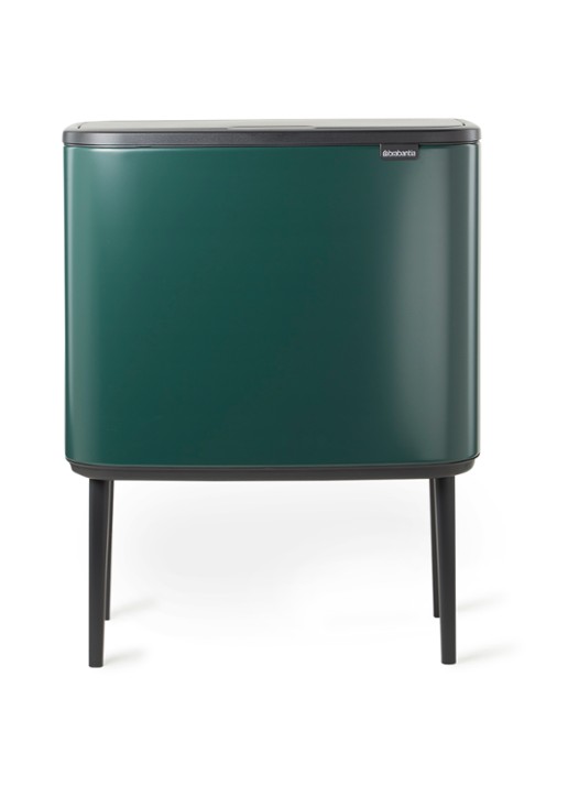 Brabantia Bo Touch Bin prullenbak met deksel op pootjes 36 liter - voorkant groen