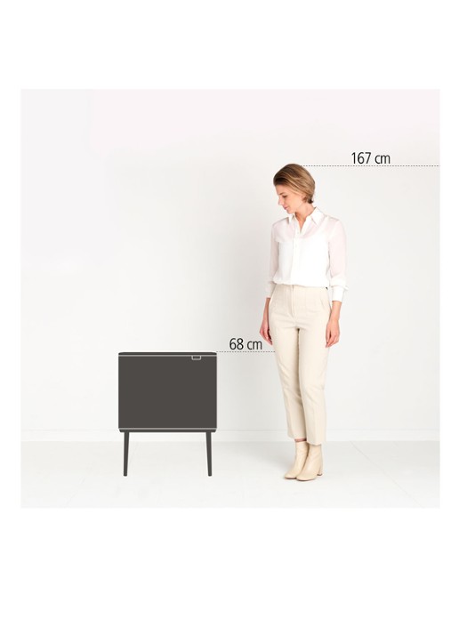 Brabantia Bo Touch Bin prullenbak met deksel op pootjes 36 liter - detail 6 beige