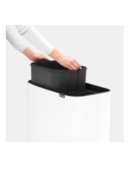 Brabantia Bo Touch Bin recyling duo prullenbak met deksel op pootjes 11 + 23 liter - detail 7 wit
