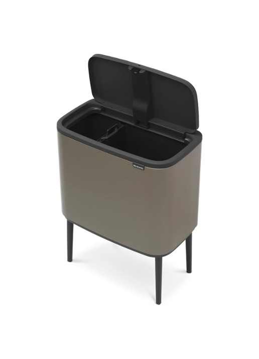 Brabantia Bo Touch Bin recyling duo prullenbak met deksel op pootjes 11 + 23 liter - detail 2 middengrijs