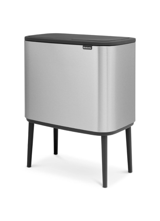 Brabantia Bo Touch Bin recyling duo prullenbak met deksel op pootjes 11 + 23 liter - detail 3 zilver
