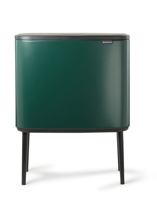 Brabantia Bo Touch Bin recyling duo prullenbak met deksel op pootjes 11 + 23 liter - voorkant groen