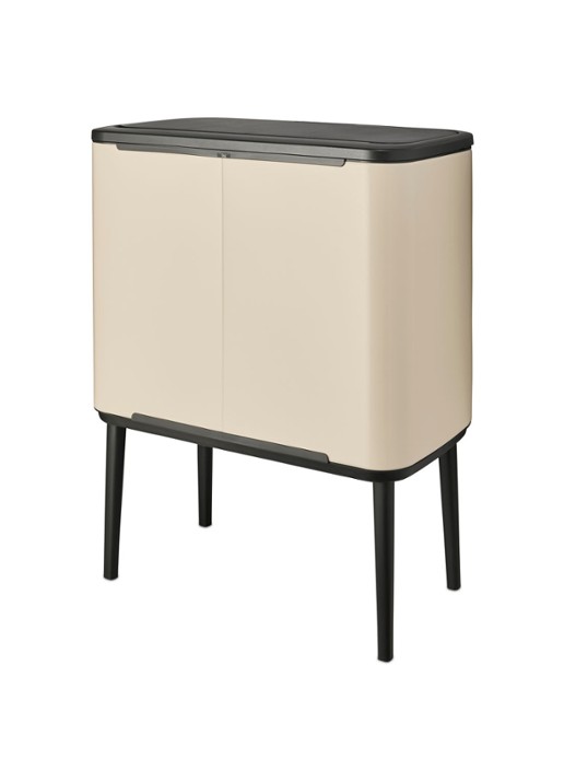 Brabantia Bo Touch Bin recyling duo prullenbak met deksel op pootjes 11 + 23 liter - detail 4 gebroken wit