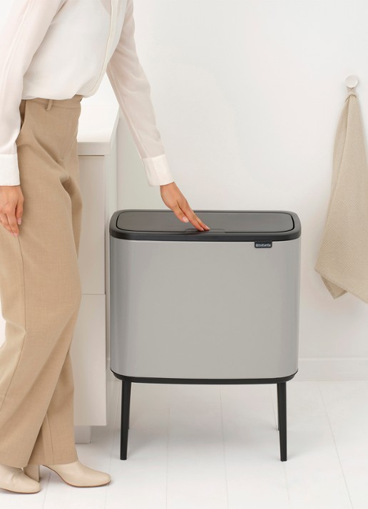 Brabantia Bo Touch prullenbak 3 x 11 liter - detail 5 middengrijs