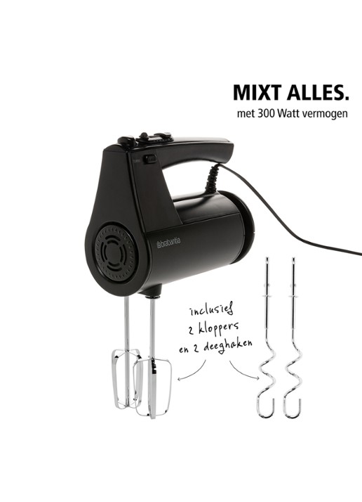 Brabantia Handmixer BBEK1071MB - voorkant 2 zwart