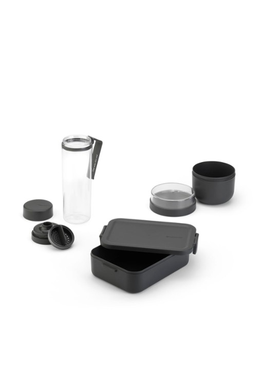 Brabantia Make & Take ontbijt- en lunchset - set van 3  - voorkant 2 donkergrijs