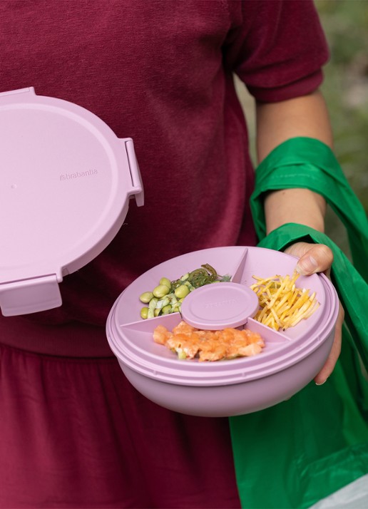 Brabantia Make & Take Salade Lunchbox To Go 1,3 liter - detail 3 donkerroze