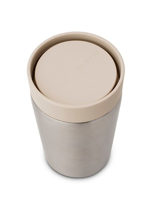 Brabantia Make & Take thermosbeker/koffiebeker 200 ml - achterkant 3 beige