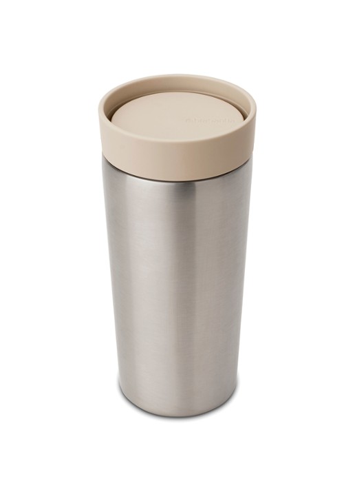 Brabantia Make & Take thermosbeker/koffiebeker 36 cl - voorkant beige