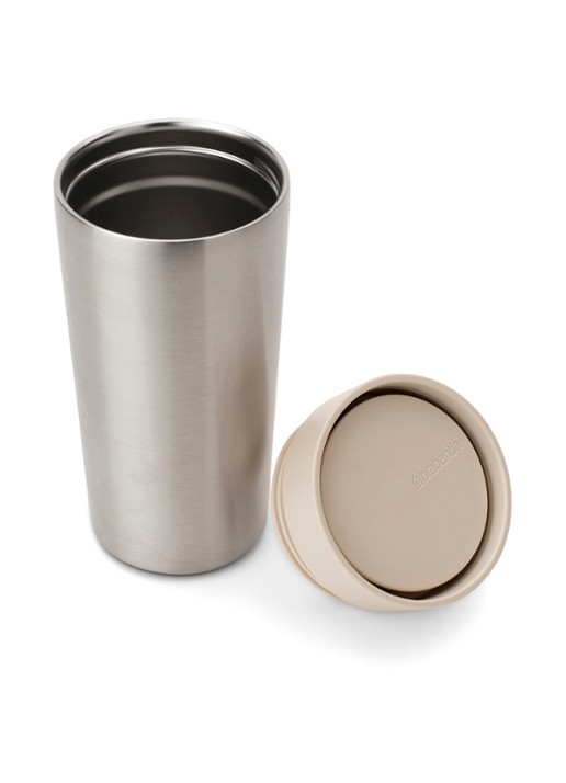 Brabantia Make & Take thermosbeker/koffiebeker 36 cl - voorkant 2 beige