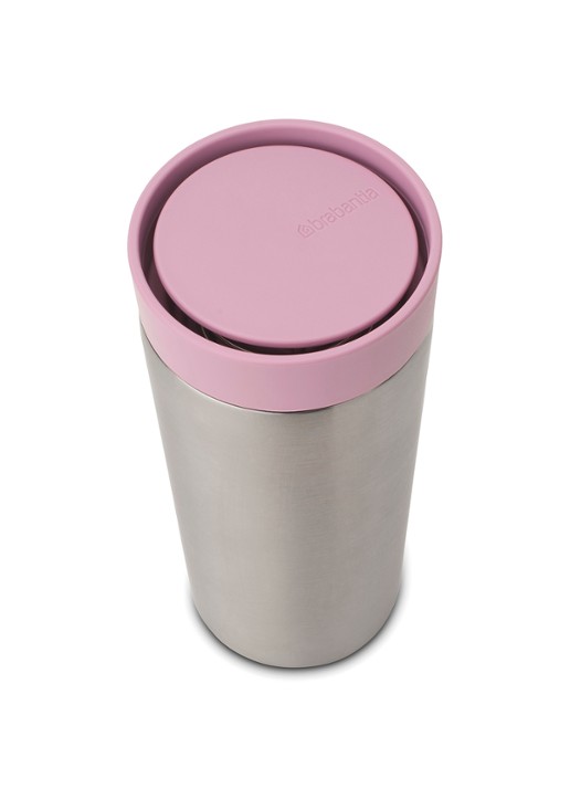 Brabantia Make & Take thermosbeker/koffiebeker 36 cl - achterkant 8 donkerroze
