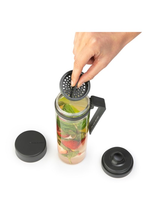 Brabantia Make & Take waterfles met zeef 0,5 liter - detail donkergrijs