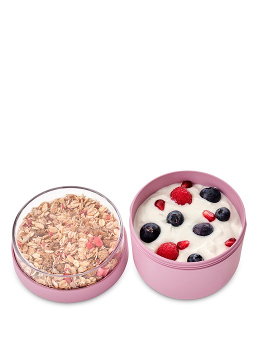 Brabantia Make & Take Yoghurt Beker To Go 500 ml - achterkant 6 donkerroze