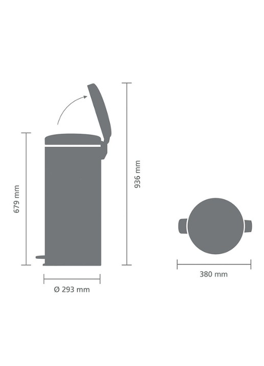 Brabantia NewIcon pedaalemmer 30 liter - detail 3 zwart