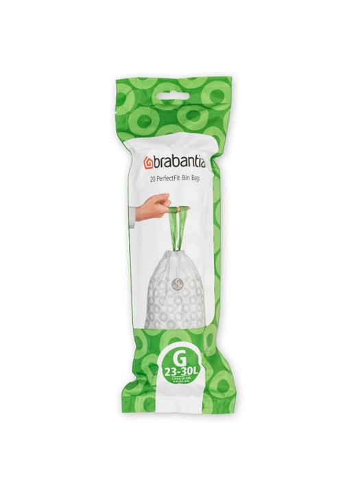 Brabantia Perfect Fit afvalzak code G 23 - 30 liter 6 x 20 stuks - detail 3 wit