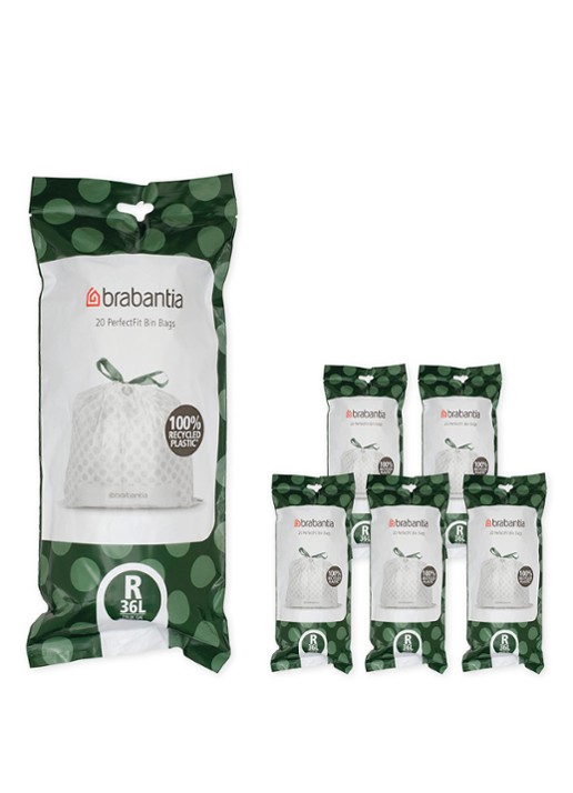 Brabantia Perfect Fit afvalzak code R 36 liter 6 x 20 stuks