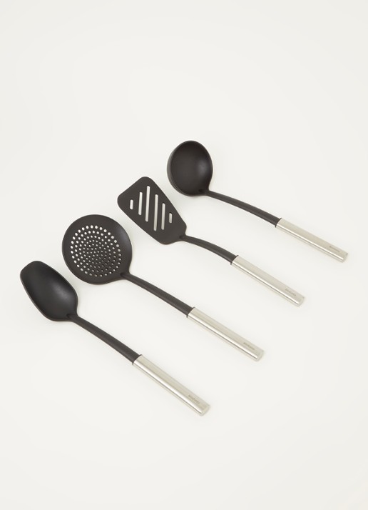 Brabantia Profile anti-aanbak keukengerei set van 4  - voorkant 3 zwart