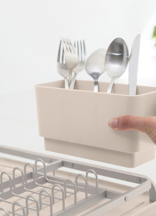 Brabantia SinkSide afdruiprek met lekbak en bestekhouder - detail 5 beige