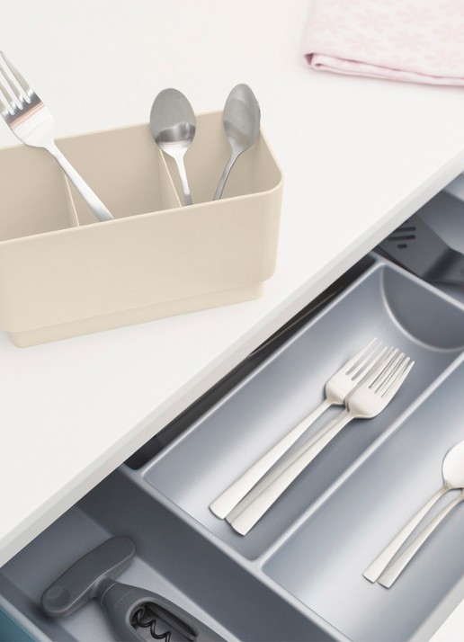 Brabantia SinkSide afdruiprek met lekbak en bestekhouder - detail 6 beige