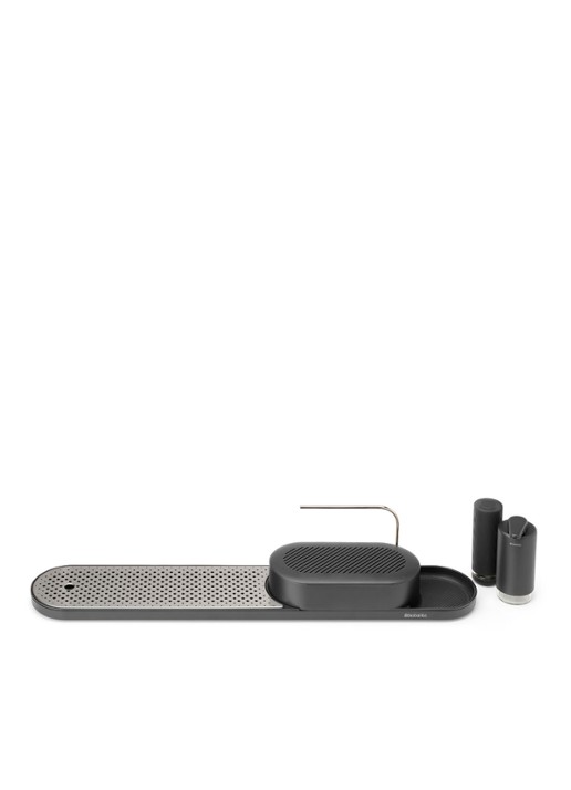 Brabantia SinkStyle gootsteen organizer set  4-delig  - voorkant 2 middengrijs