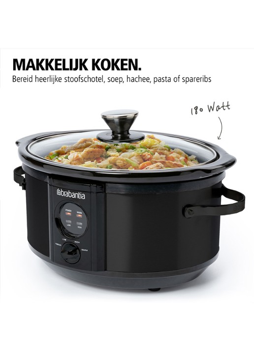 Brabantia Slowcooker BBEK1081MB - detail zwart