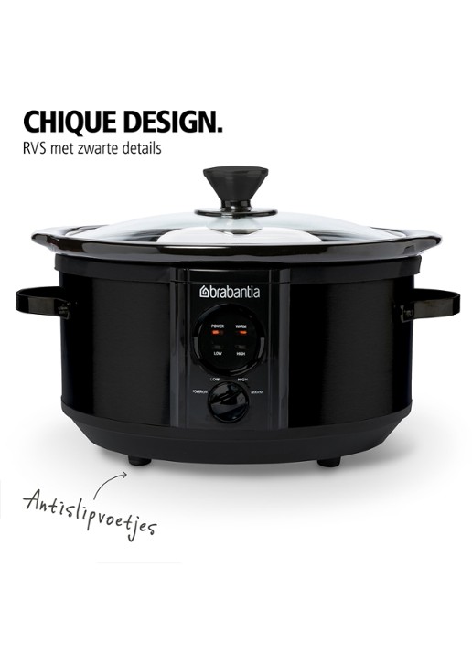 Brabantia Slowcooker BBEK1081MB - detail 4 zwart