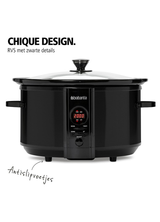 Brabantia Slowcooker BBEK1083MB - detail 4 zwart