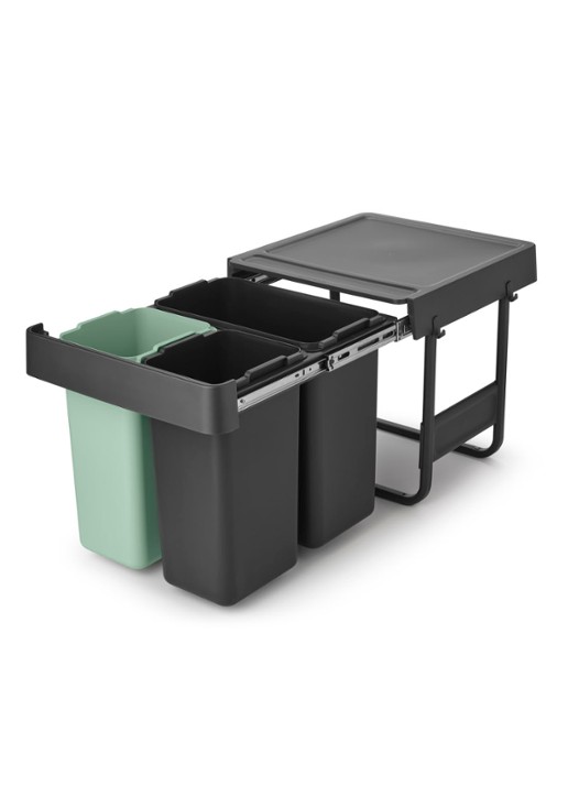 Brabantia Sort & Go inbouw prullenbak 10 + 10 + 20 liter - voorkant 8 multicolor