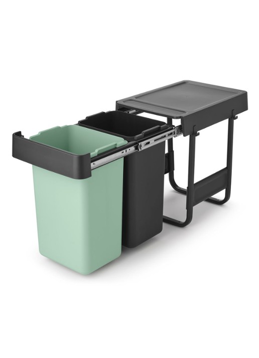 Brabantia Sort & Go inbouw prullenbak 2 x 15 liter - voorkant 2 multicolor