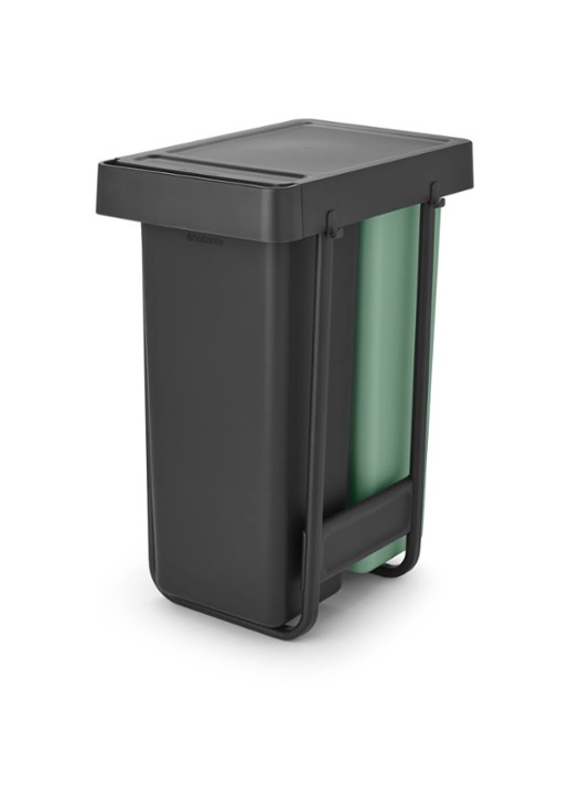 Brabantia Sort & Go inbouw prullenbak 2 x 30 liter - achterkant 8 lindegroen