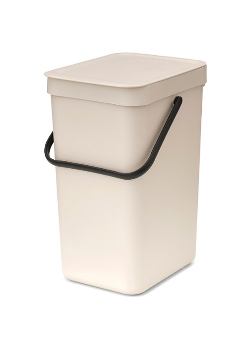 Brabantia Sort & Go prullenbak 12 liter - voorkant 2 beige