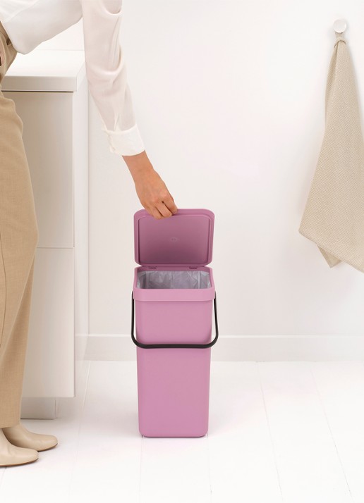 Brabantia Sort & Go prullenbak 12 liter - detail 4 donkerroze