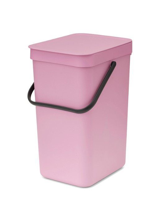 Brabantia Sort & Go prullenbak 12 liter - voorkant 8 donkerroze