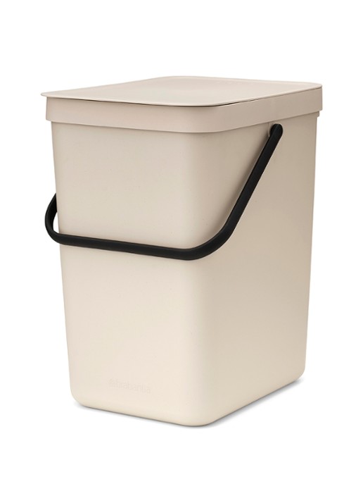 Brabantia Sort & Go prullenbak 25 liter - voorkant 2 beige