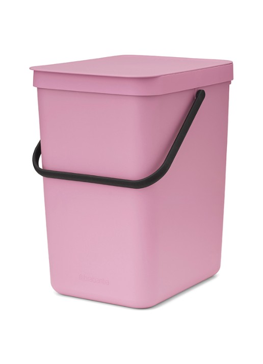 Brabantia Sort & Go prullenbak 25 liter - voorkant 7 donkerroze