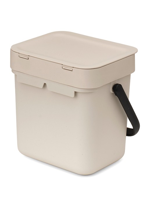 Brabantia Sort & Go prullenbak 3 liter - achterkant 3 beige