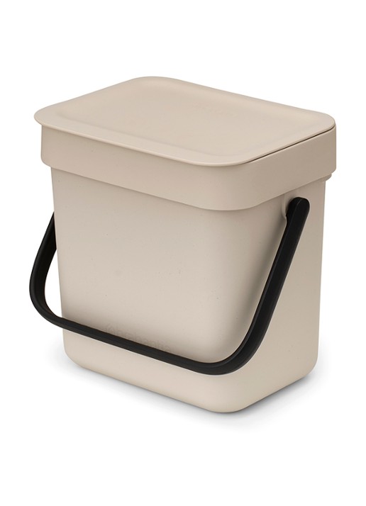 Brabantia Sort & Go prullenbak 3 liter - voorkant 2 beige