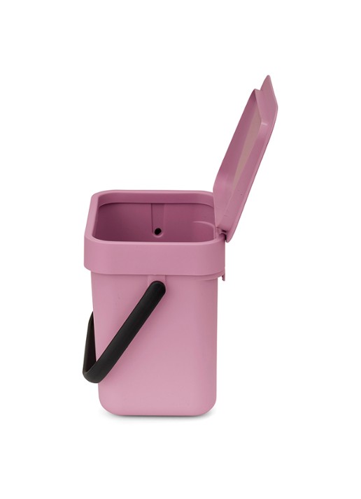 Brabantia Sort & Go prullenbak 3 liter - achterkant 8 donkerroze