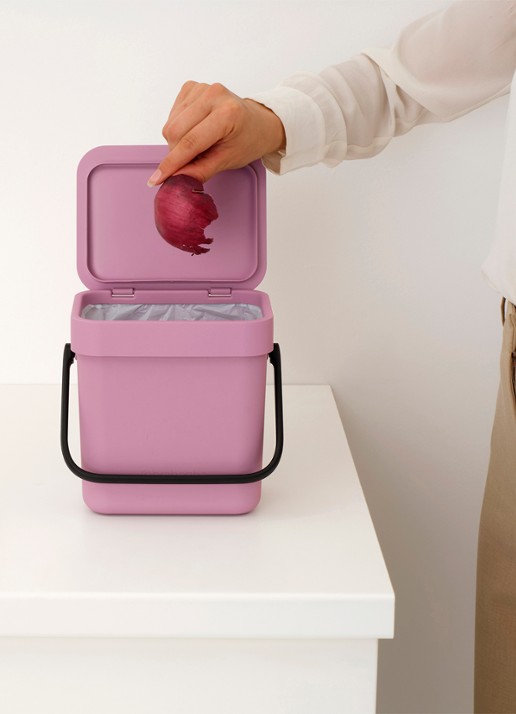 Brabantia Sort & Go prullenbak 3 liter - detail 4 donkerroze